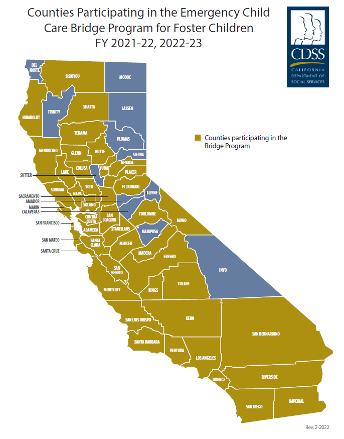 Counties participating in Bridge Program